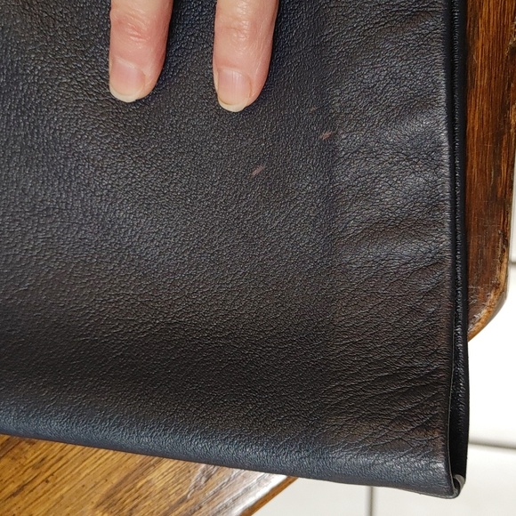 Early 60s Slate Blue Leather Coat Size 6 - Picture 17 of 17